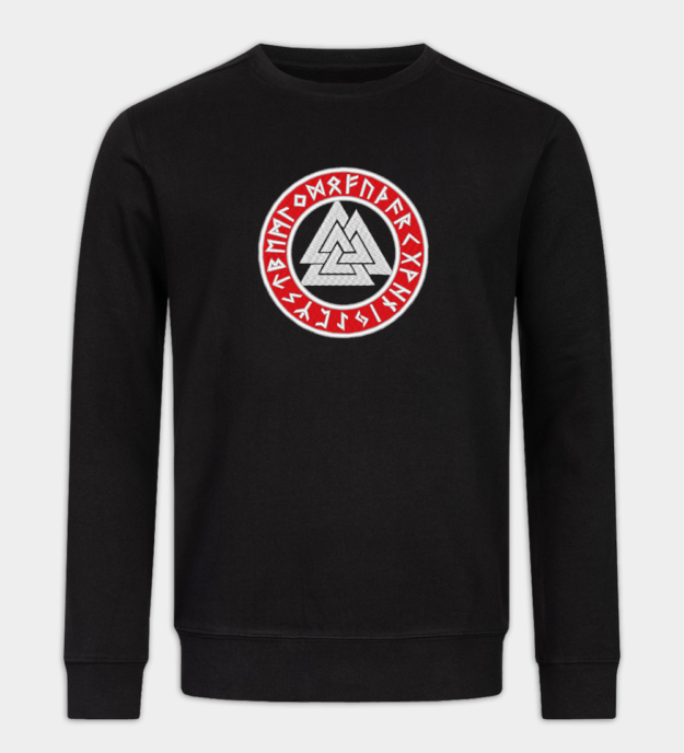 Valknut broderad sweatshirt