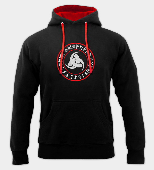 Odens horn broderad hoodie
