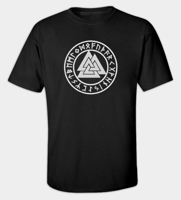 Valknut broderad t-shirt