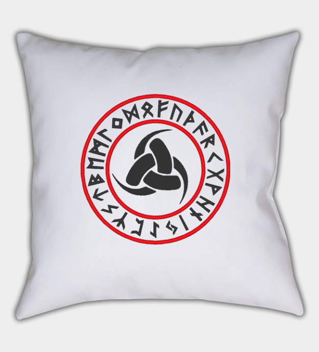 Odens trefaldiga horn broderad kuddfodral