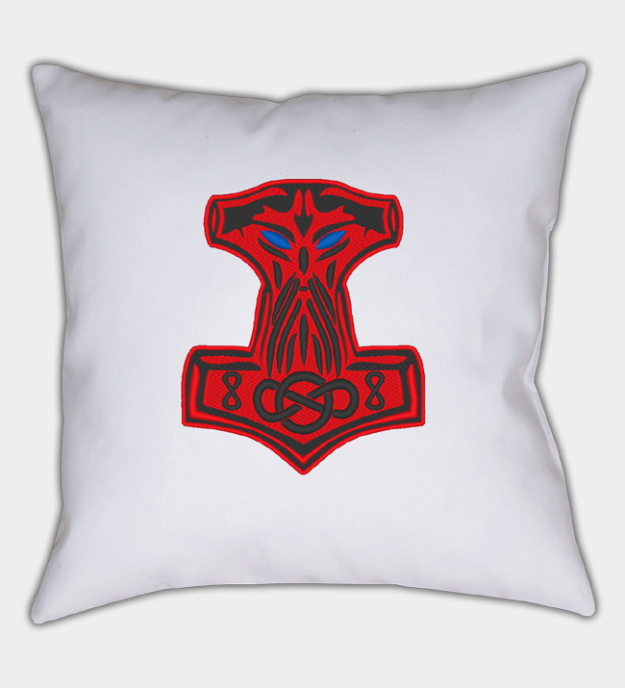 Mjölnir broderad kuddfodral