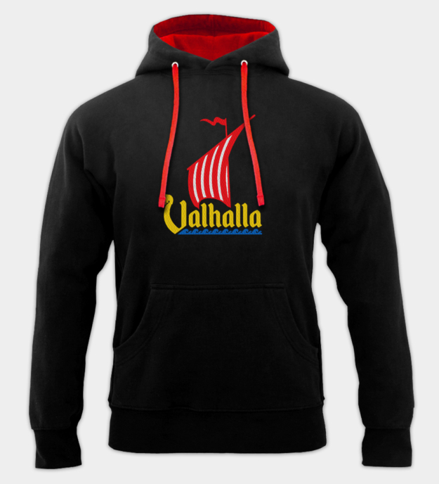 Vikingaskepp broderad hoodie