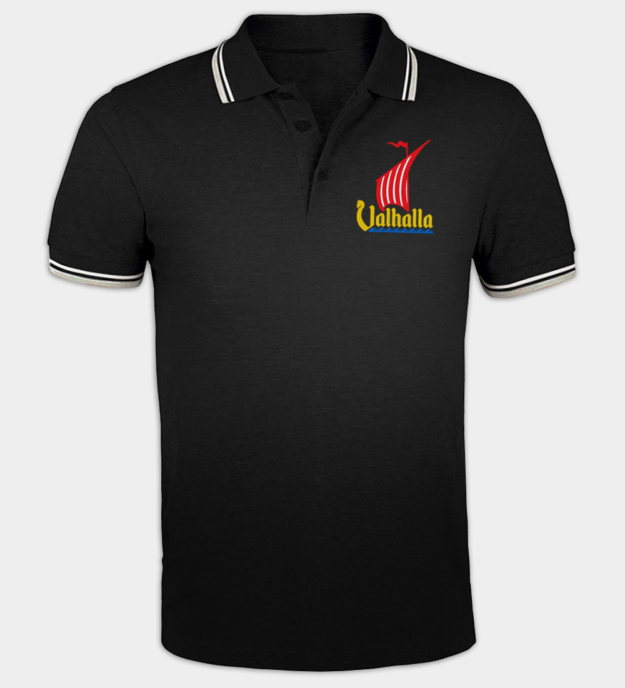 Vikingaskepp broderad pikétröja
