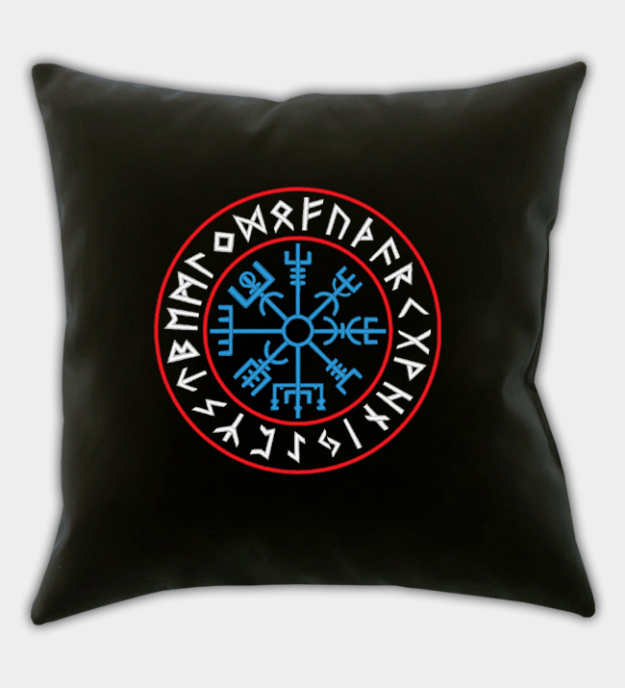 Vegvisir broderad kuddfodral
