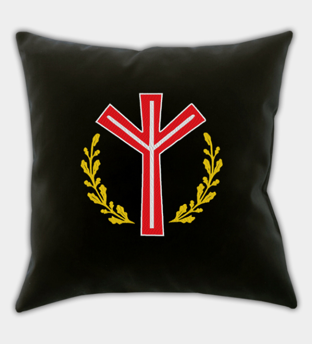 Algiz-runa broderad kuddfodral