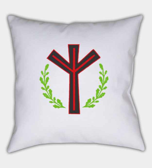 Algiz-runa broderad kuddfodral