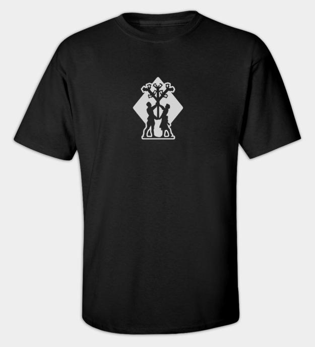 Algiz-motiv broderad t-shirt