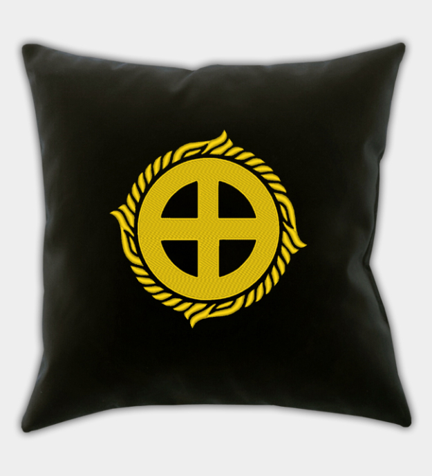 Solkors broderad kuddfodral